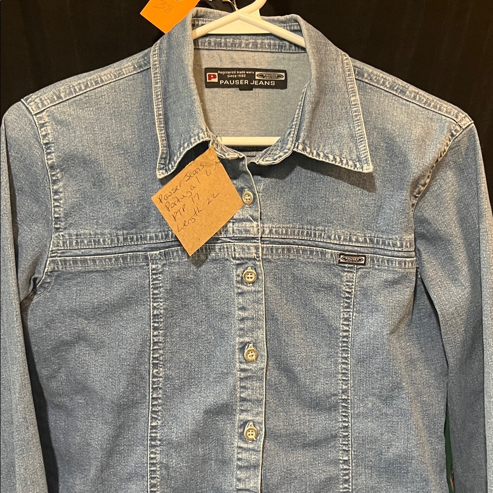 Vintage Pauser Jeans Utility Denim Top | Retro Washed Indigo | Size L